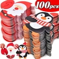 thumbnail image 3 of Paquete de tarjetas de papel de Piruleta de pingüino de Santa Claus, pastel de dulces DIY, envoltura de Chocolate, regalo de decoración de fiesta de Navidad y Año Nuevo, 3 of 4