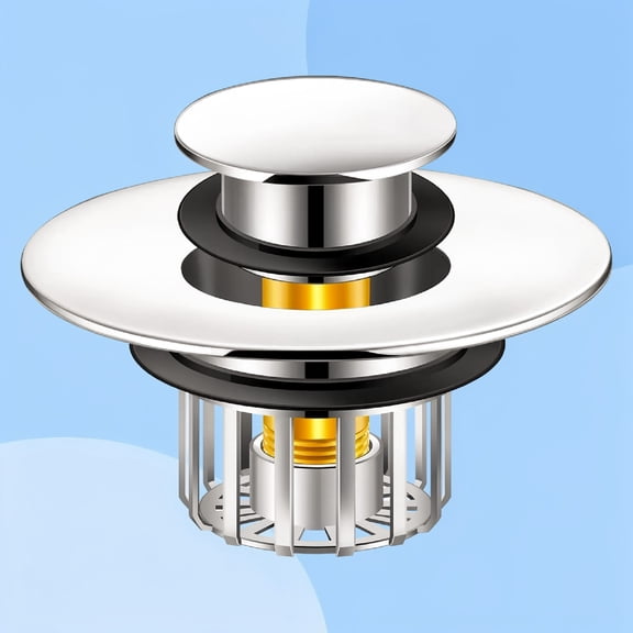 Tub Stopper | Shower Drain Hair Catcher | Pop-up Drain Stopper with Strainer | Bathroom Bathtub Plug | Drain Protector for 1-1/2 to 1-3/4" Bath Drain Hole