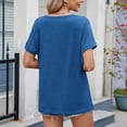thumbnail image 5 of CAIVO Womens Tops Basic T Shirt Casual V Neck Short Sleeve Solid Color Stylish T-Shirts, 5 of 7