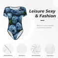 thumbnail image 4 of Balery Fresh Blueberries Body de cuello redondo de manga corta para mujer Tops de manga corta Tops básicos-Medium, 4 of 7