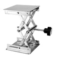 thumbnail image 3 of Adjustable Stainless Steel Laboratory Lifting Table, Rustproof Scissor Stand for Physics Chemistry Biology Experiments, Convenient Height Adjustment with Blue Handle, 100x100x160mm, 3 of 7