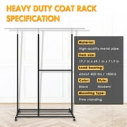 Also Go Heavy Duty Clothes Rack, 410 LBS Clothing Rack with Wheels Rolling, Clothes Racks for Hanging Clothes Adjustable, Portable Garment Rack Heavy Duty, Black