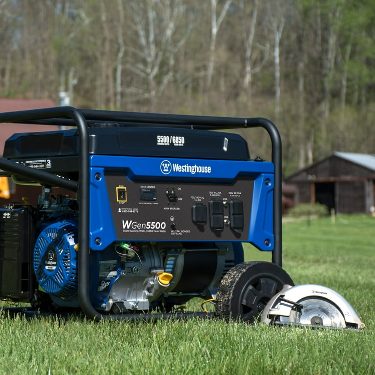 Westinghouse WGen5500 Portable Generator 5500 Rated Watts 6850 Peak Watts Gas Powered CARB Compliant Transfer Switch Ready