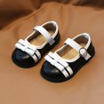 thumbnail image 2 of PEASKJP Girls Gladiator Sandals Rhinestone Open Toe Dress Pump Sandals with Ankle Strap Heels for Kids,Black 30, 2 of 5