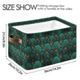 thumbnail image 4 of Yayeee Canvas Storage Basket with Handles for Shelves Fabric Bins Closet Organizer, Green Art Abstract Pattern, 4 of 8