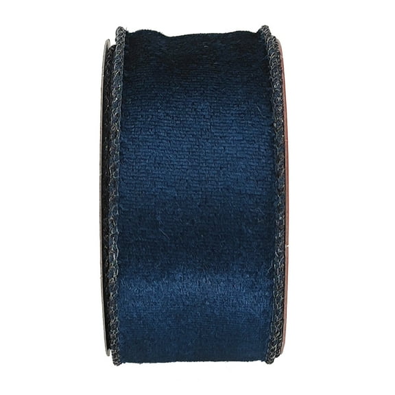 Blue Velvet Wired Christmas Ribbon, 1.5" x 15', by Holiday Time