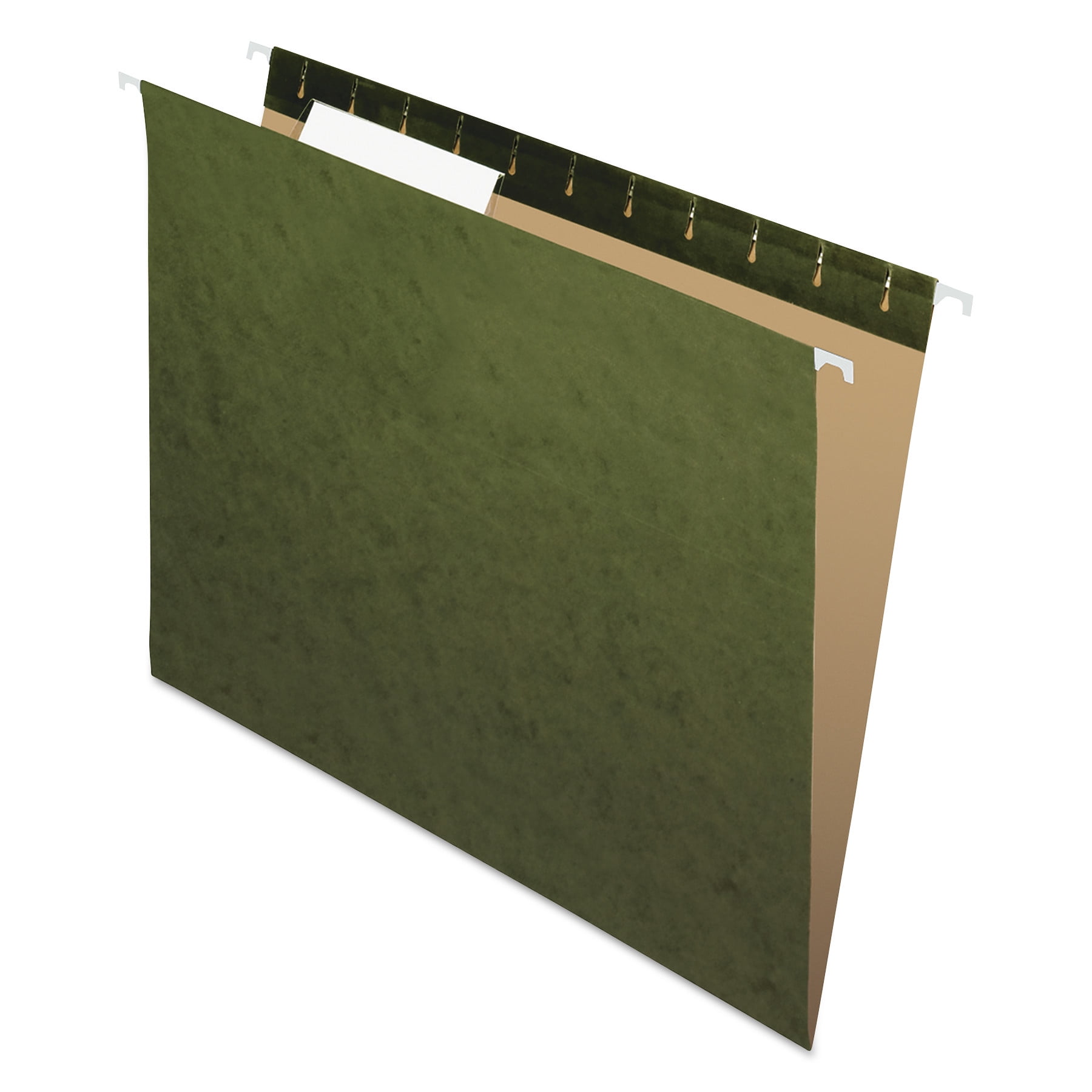 Office Impressions Hanging File Folders, 1/3 Tab, 11 Point Stock, Letter, Standard Green, 25/Box