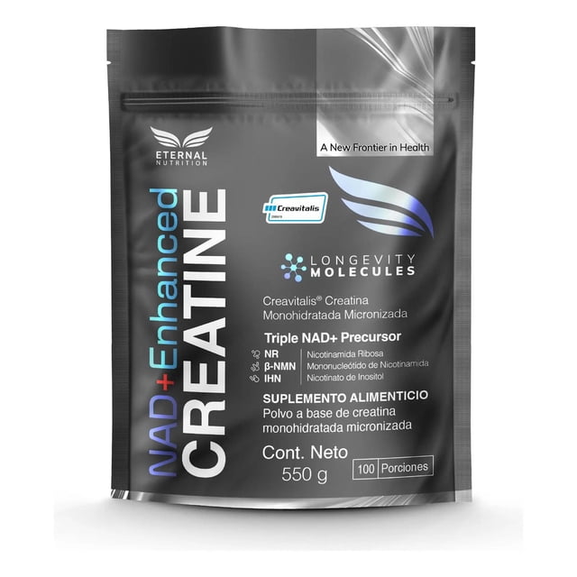 Creatina Monohidratada Micronizada Creapure Reforzada con NAD+ Eternal Nutrition 550 Gramos 5 gr