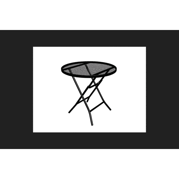 Living Accents Mesh Table Folding 18" D X 19" High Black Case of 4