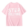 thumbnail image 4 of Girls Anti-Bullying T-Shirt | Positive Message Short Sleeve Graphic Tee for Kids | Cute Casual Summer Top | Soft & Comfortable Daily Wear for School, Play(Light Pink#06,3-4 Years), 4 of 4