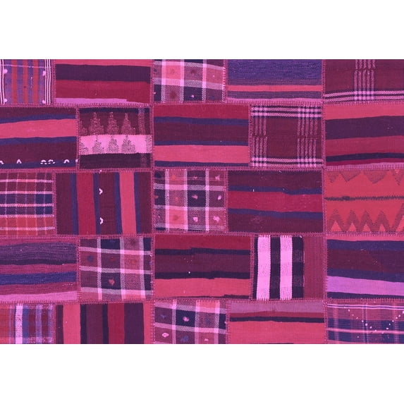 Ahgly Company Indoor Rectangle Southwestern Purple Country Area Rugs, 2' x 4'