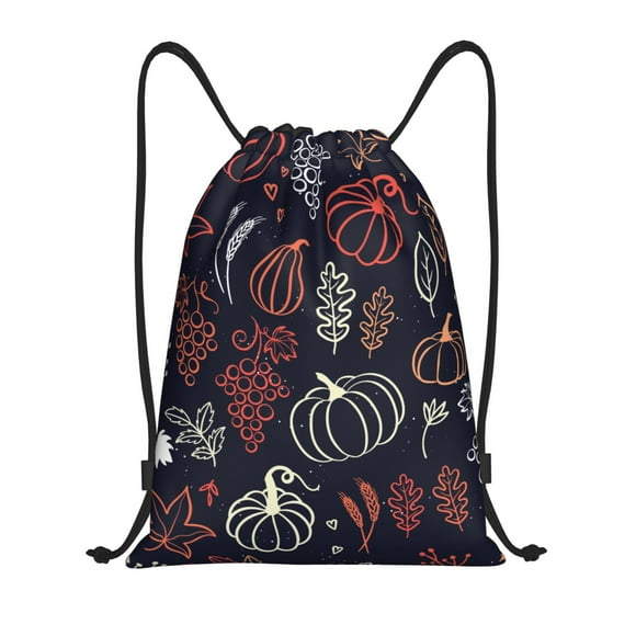Fotbe Thanksgiving Bolsa Mochila con Cordón Estampada, Bolsa de Gimnasio Deportiva, Bolsa Cinch, Bolsa con Cordón para Hombres y Mujeres-Medium