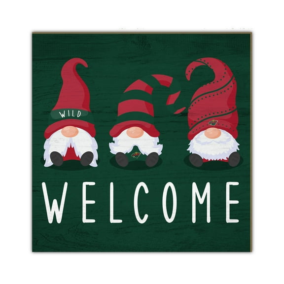 Minnesota Wild 10'' x 10'' Welcome Gnomes Sign