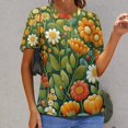 thumbnail image 6 of Nostalgic Vintage Floral Women's T-Shirt Short Sleeve T Shirts Tops Tee Ladies Loose T, 6 of 6