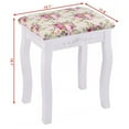 thumbnail image 6 of Topbuy MDF Dressing Stool Old-fashioned Vanity Chair Cushion Padded Seat w/ Rose Pattern White, 6 of 6
