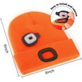 thumbnail image 4 of Unisex Beanie Hat with Light, USB Rechargeable LED Headlamp Hat Night Light Cap Christmas Stocking Stuffers Gifts for Men Dad Father Husband (Orange), 4 of 13
