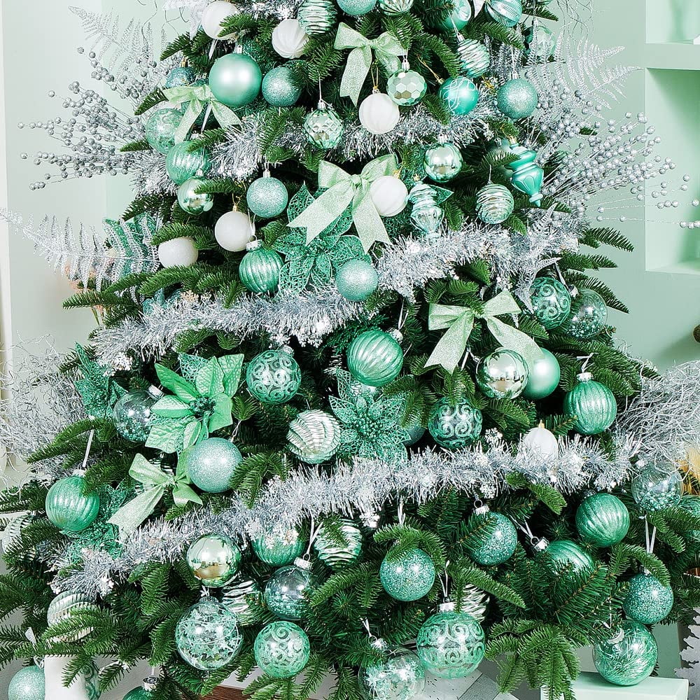 25Pcs Christmas Glittered Mesh Holly Leaf 6.3 Artificial Flowers Picks  Tree Ornaments without Stems for Christmas Tree Wreath Garland Floral Gift  Winter Wedding Holiday Decoration