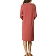 thumbnail image 3 of INSPIRE CHIC Women's Button Down Nightgowns Long Sleeve Sleepshirt Pajama Dress M Red, 3 of 6