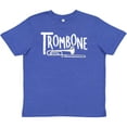 thumbnail image 3 of Inktastic Trombone Rough White Text Youth T-Shirt, 3 of 5