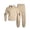 Khaki@GC@, variant on CONZONE Mens Sweatsuit 2 Peice Set Casual Track Suit for Men Solid Color Long Sleeve Hoodies Sweatpants Cozy Fall Winter Athletic Jogging Outfits