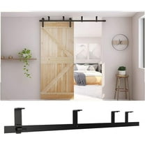4-12FT Sliding Barn Door Hardware Kit Ceiling Mount Style, 5.5FT Length Rails fit 33" Width Single Door Panel, Line Style