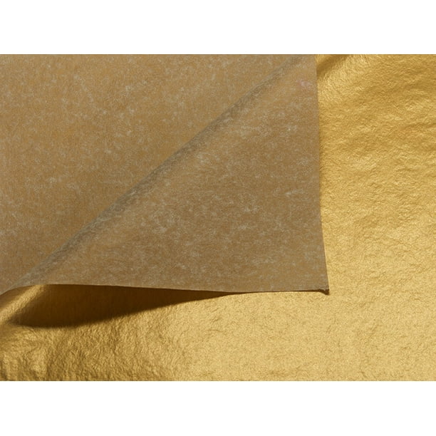 Pack Of 200, Solid Metallic Gold Tissue Paper 20" x 30" Sheets 1Sided