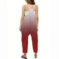 thumbnail image 4 of RXIRUCGD Girls Casual Jumpsuits Gradient Print Sleeveless Summer Rompers Long Pants With Pockets For 5-14 Years( Wine, Size:5 Years ), 4 of 6