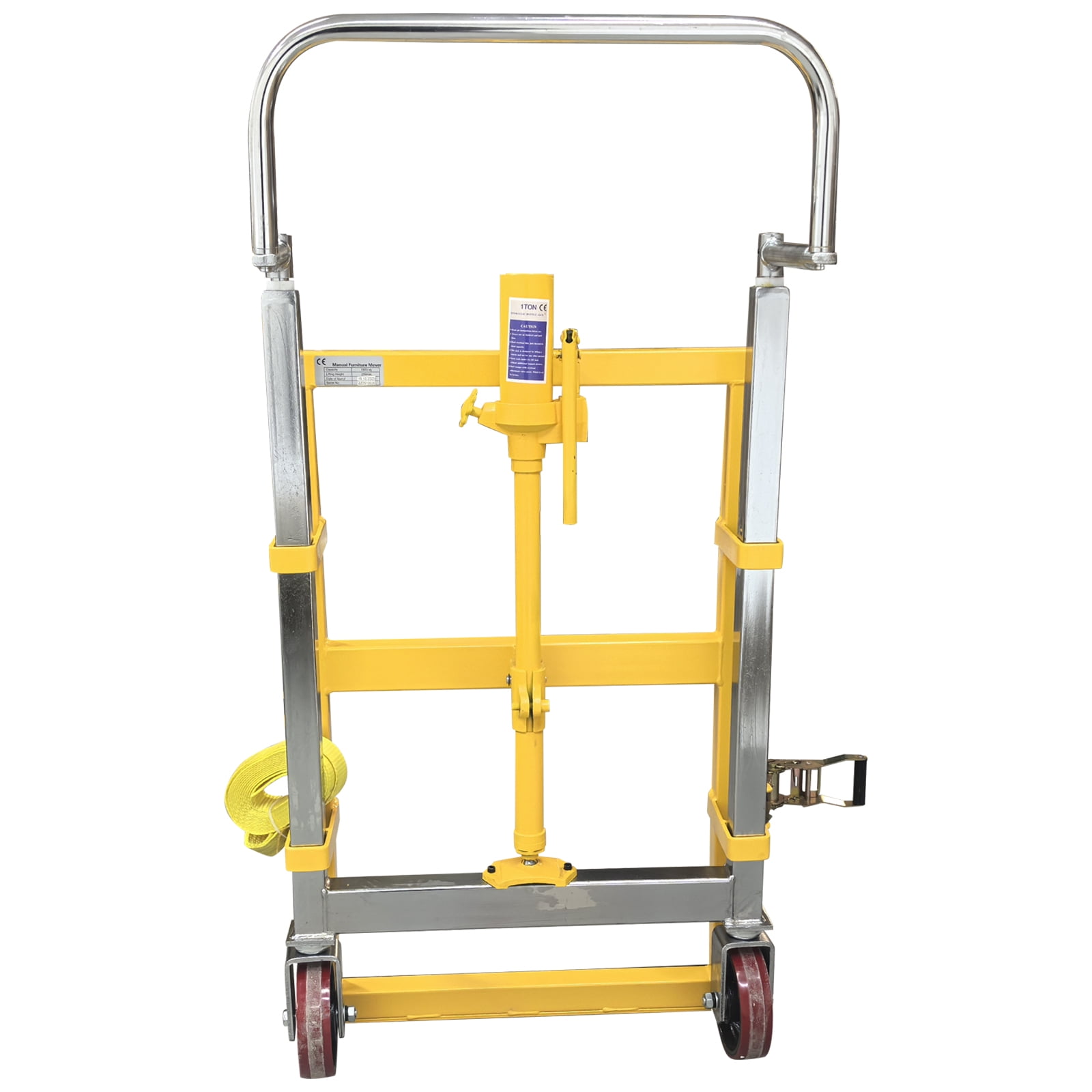 3968lbs Hydraulic Machinery Equipment Mover Furniture Lift Transport Cart Hand Truck Dolly with Wheel Max Lift 9.84in