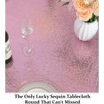 thumbnail image 2 of TRAHOO-Round Tablecloth Pink Gold Sequin 70" Wedding Sequence Tablecloths for Rounds Tables Baby Shower Tableskirts Christmas Linen Table Cloths, Fuchsia Pinks, 2 of 4