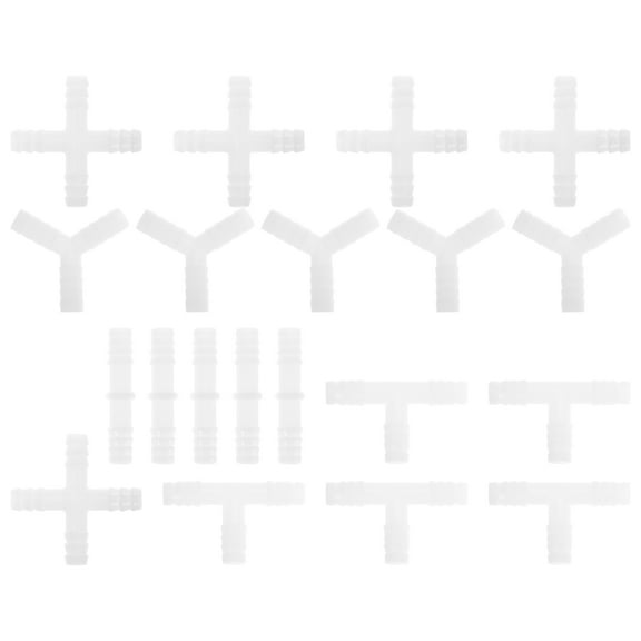 Unique Bargains Vacuum Tubing Connector 3/8" I 2 Way Tee Y 3 Way Cross 4 Way Vacuum Tubing Connector Car PE White 1set