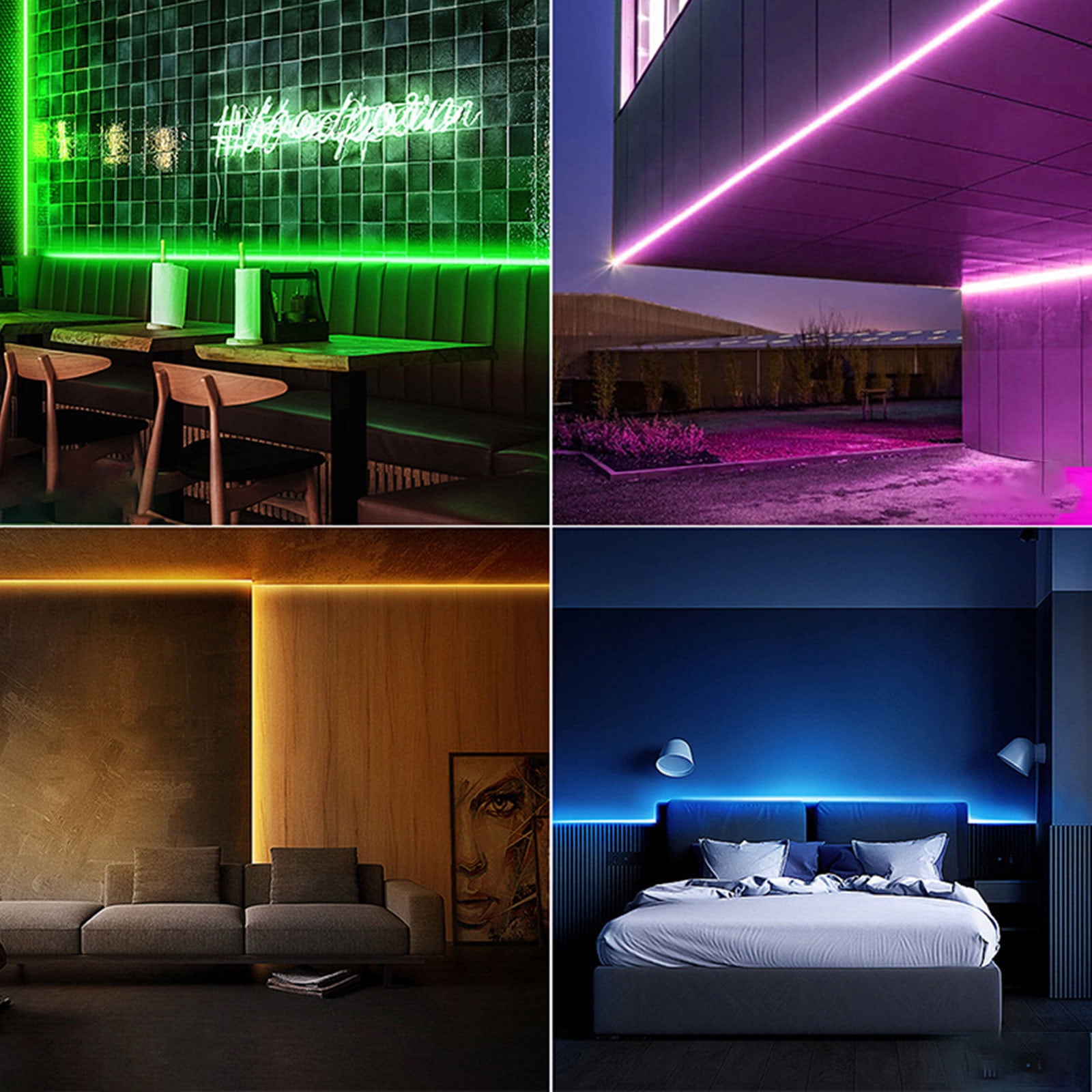 XMMSWDLA 3.3ft LED Neon Strip Light with Remote APP Control IP65 Waterproof Flexible neon LED Rope Lights neon LED Lights for Bedroom Room Outdoors Decor Walmart