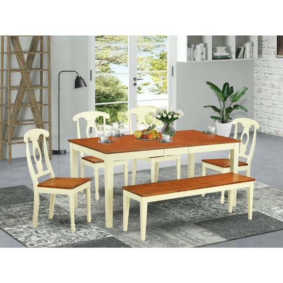 Rustic Dining Table Set - Solid Wood Table & Chairs for Kitchen or Dining Room