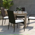 thumbnail image 2 of Flash Furniture Maxim Wicker Stackable Patio Chair, Espresso, Set of 4, 2 of 12