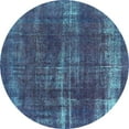 thumbnail image 1 of Ahgly Company Indoor Round Oriental Turquoise Blue Industrial Area Rugs, 4' Round, 1 of 4