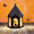 thumbnail image 2 of Lámpara de mano de Halloween Jack-O-Lantern, decoraciones de Halloween, vela electrónica LED, decoración de ambiente, velas fantasma, lámpara de viento para cerca de patio, terraza o patio, 2 of 5