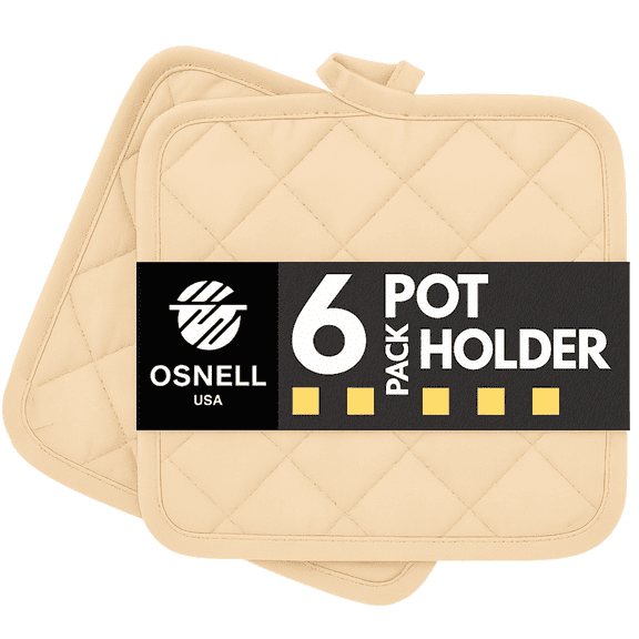 Pot Holders 7" Square Solid Color (Pack of 6) - Brown - Pot Holders For Kitchen