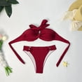 thumbnail image 6 of vigerkar Bandeau Bikini,Halter Cheeky Bikinis Sets for Women,Sexy 2 Piece Swimsuits Beach Vacation Tanning (Wine, S), 6 of 6