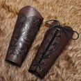 thumbnail image 3 of AlevRam 2-Pack Viking Bracers for Adults, Adjustable PU Faux Leather Medieval Arm Guards, Knight Gauntlet for Cosplay Costume, 3 of 6