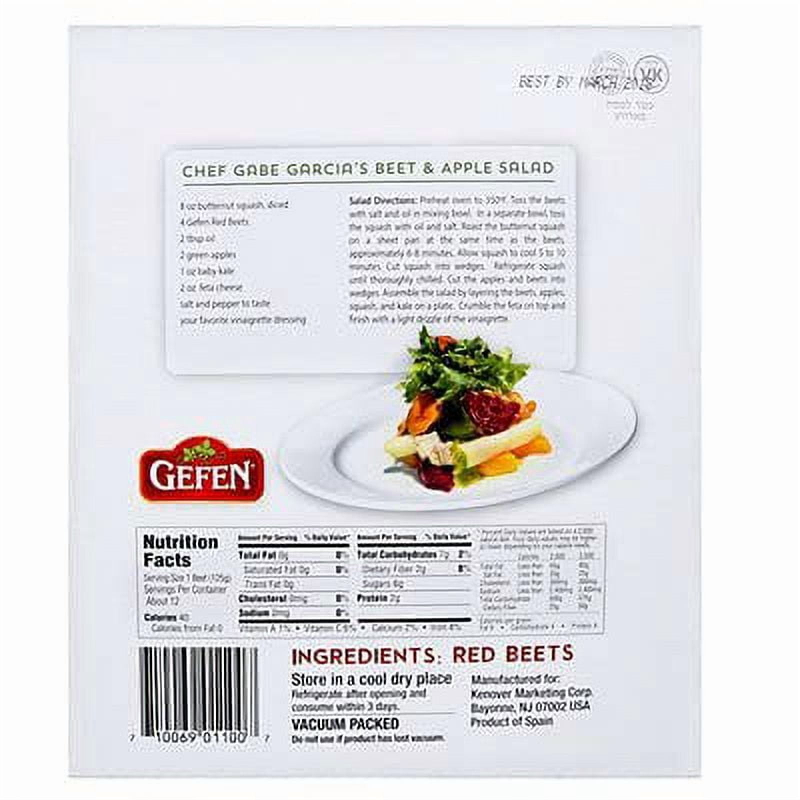 Gefen Organic Red Beets, Whole, Peeled, Cooked & Ready to Eat, 1.1 lb (3 Pack)
