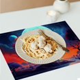 thumbnail image 6 of Fenyluxe Moon Theme 4pcs Linen Party Table Placemat Set for Birthday Parties, Christmas, Restaurants, Buffets & Home Decoration 18x12in, 6 of 8