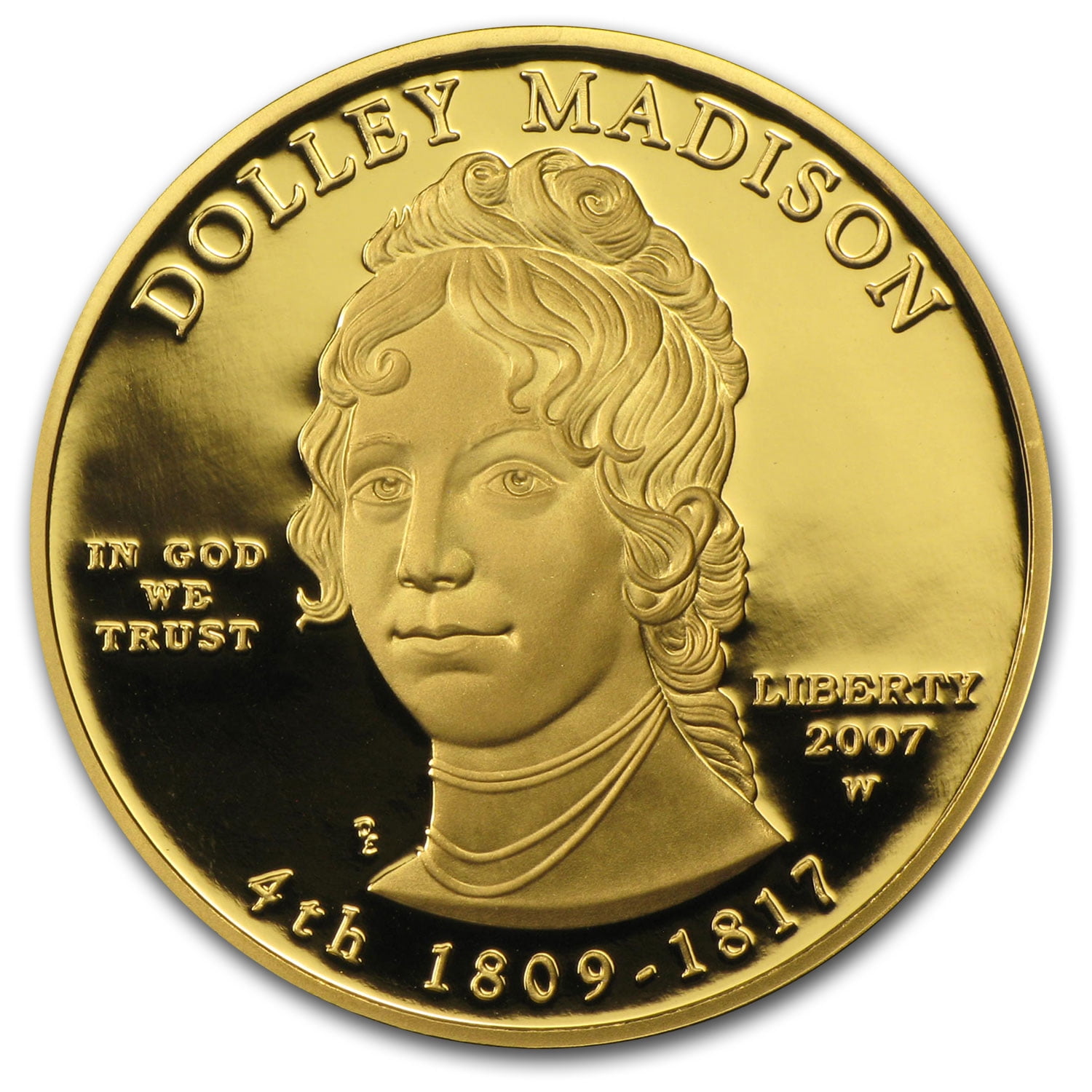 2007-W 1/2 oz Proof Gold Dolley Madison (w/Box & COA)