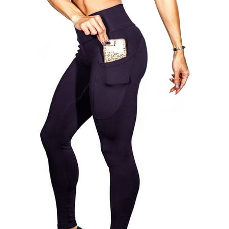 Sexy Women Fashion Slim Fit Pocket Yoga Running Pants Stretchy Pants Workout Leggings Casual Tight (Best Running Pants With Pockets)