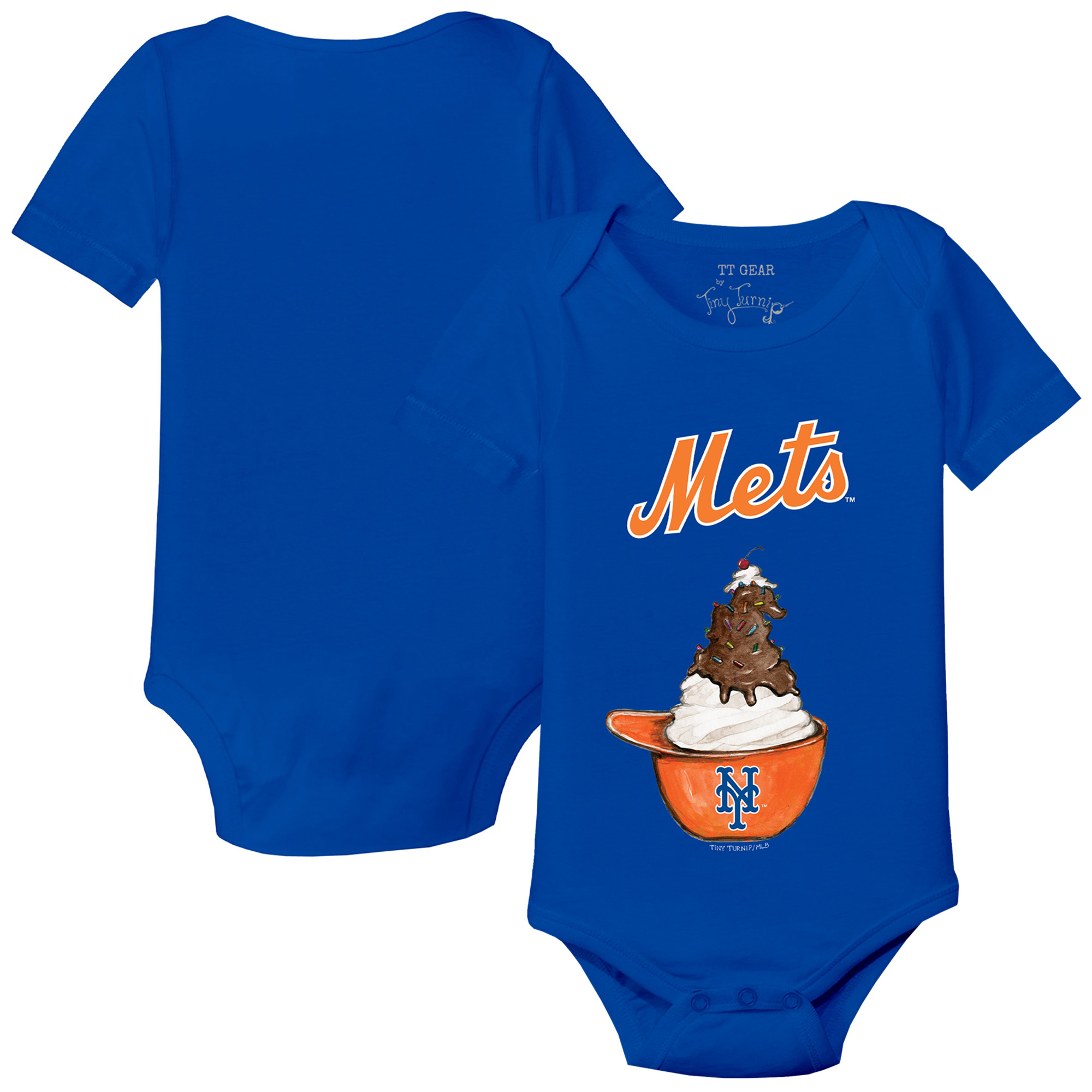 Infant Tiny Turnip Royal New York Mets Sundae Helmet Bodysuit