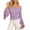 Purple, variant on Women Off Shoulder Ruffled Flare Long Sleeve Crop Top,Casual Ruched Slim Solid Blouse Red,Women's Plus M