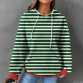 thumbnail image 2 of LYXSSBYX Hoodies for Women Pullover Women'S 2024 Winter Hooded Sweatshirt Loose Casual Striped Print Round Neck Hooded Long Sleeve Sweatshirt, 2 of 5