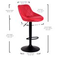 thumbnail image 4 of Bronte Living Leatherette Bar Stool with Adjustable Height, 360 Swivel Design, Floor Protection and Pedestal Base with Footrest - Series Janice - Set of 2, 4 of 9