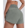 thumbnail image 2 of Pinspark Womans Lightweight Workout Running Shorts High Waisted Athletic Gym Short with Zip Pockets Quick Dry Comfy Lining Summer Active Short, 2 of 6