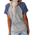 thumbnail image 2 of IWEMEK Womens Shirt Casual Trendy Comfort Colors Tops for Women Color Block Workout Baggy Tshirt Breathable Grey Tee, 2 of 6