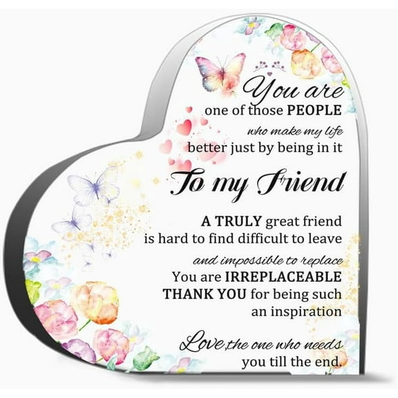 My Friend You Irreplaceable Sign Acrylic Plaque With Appreciation Quote Cute Friendship Keepsake Acr Decor Acrylic Heart Gifts Sign Office Art Decorations