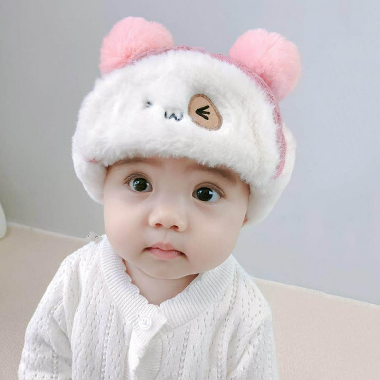 Cute Bunny Ears Baby Hat Autumn Winter Warm Faux Fur Infant Beanie